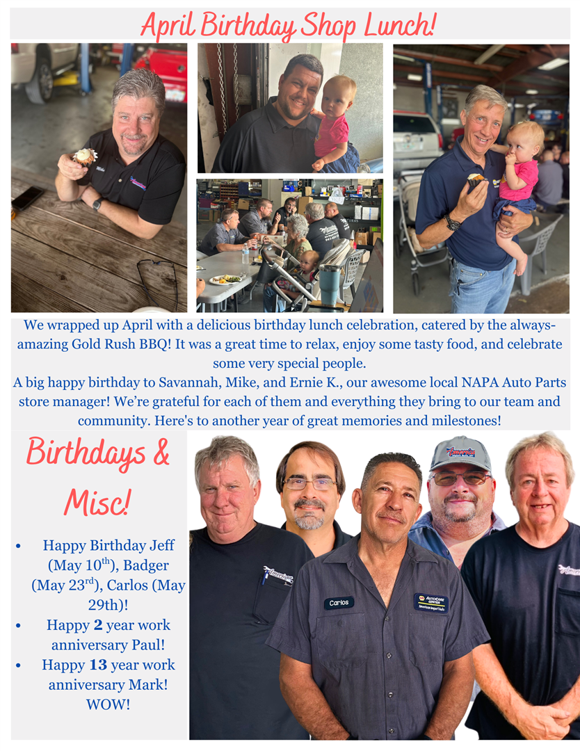 American Import Auto - April Newsletter